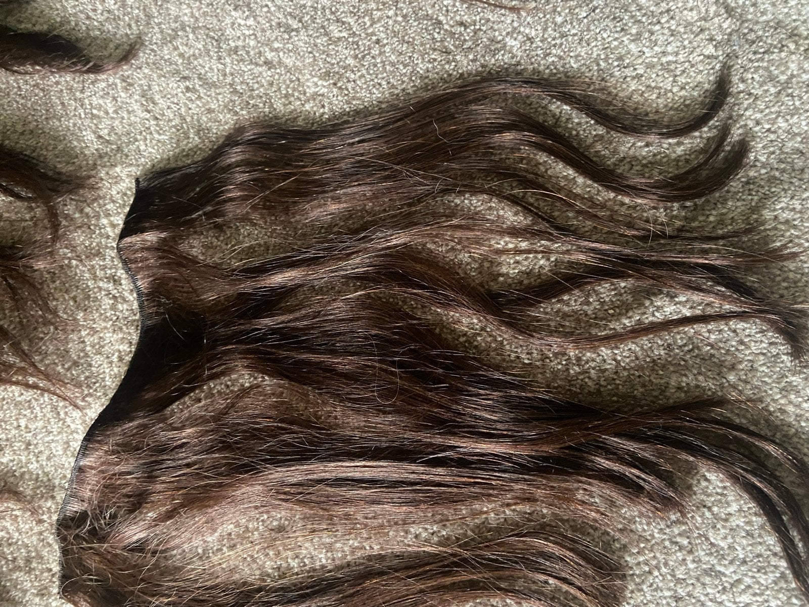 Rood-bruine hair extensions/haarstukken - Zo goed als nieuw, Verzenden, Zo goed als nieuw, Pruik of Haarverlenging