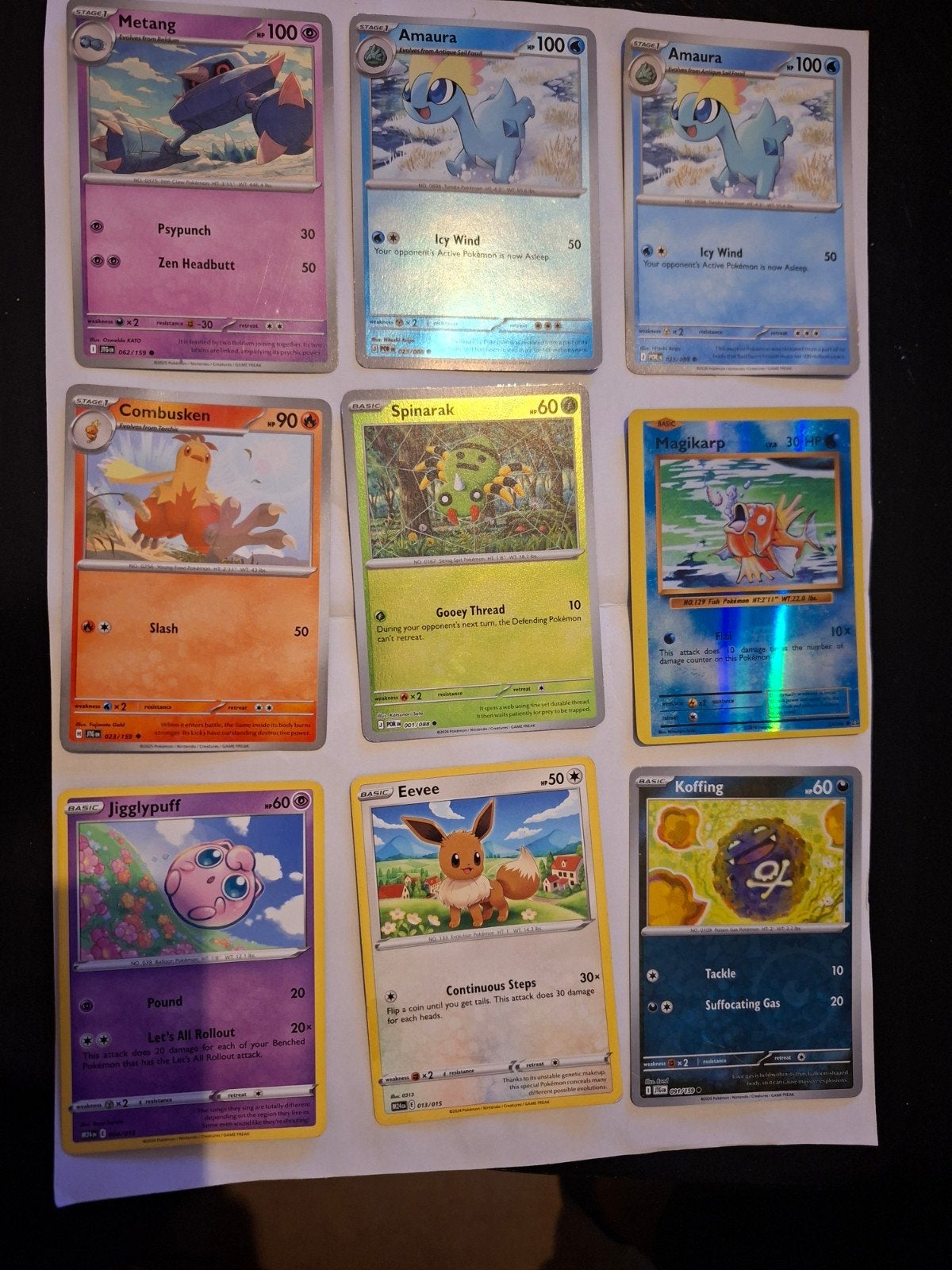 Pokémon kaarten - Set van 8 diverse kaarten, Ophalen of Verzenden, Gebruikt, Meerdere kaarten