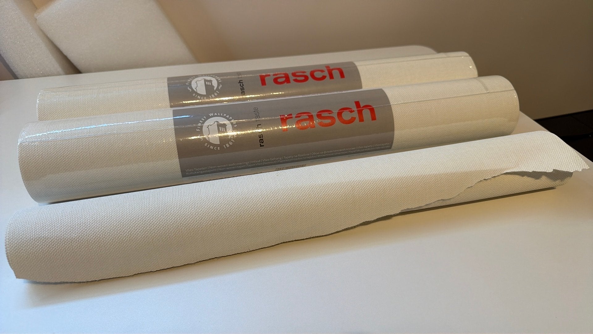 Rasch Behang 12m² - Wit/Crème met structuur, Huis en Inrichting, Rasch, Wit, Structuur, Ophalen of Verzenden