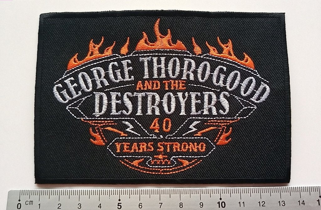 George Thorogood + The Destroyers 40 years strong patch t57, Ophalen of Verzenden, Nieuw, Kleding