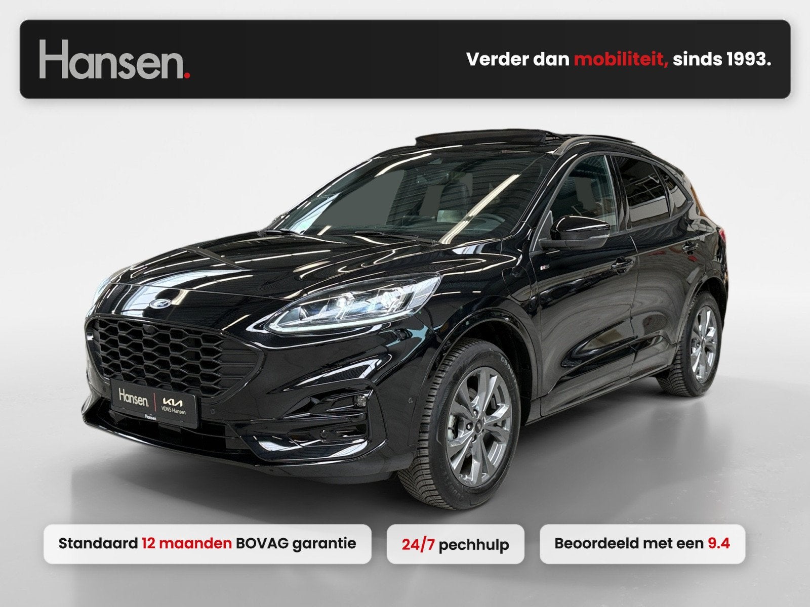 Ford Kuga 2.5 PHEV ST-Line X I Panoramadak I Elek. Trekhaak, Auto's, Gebruikt, Euro 6, 4 cilinders, Zwart