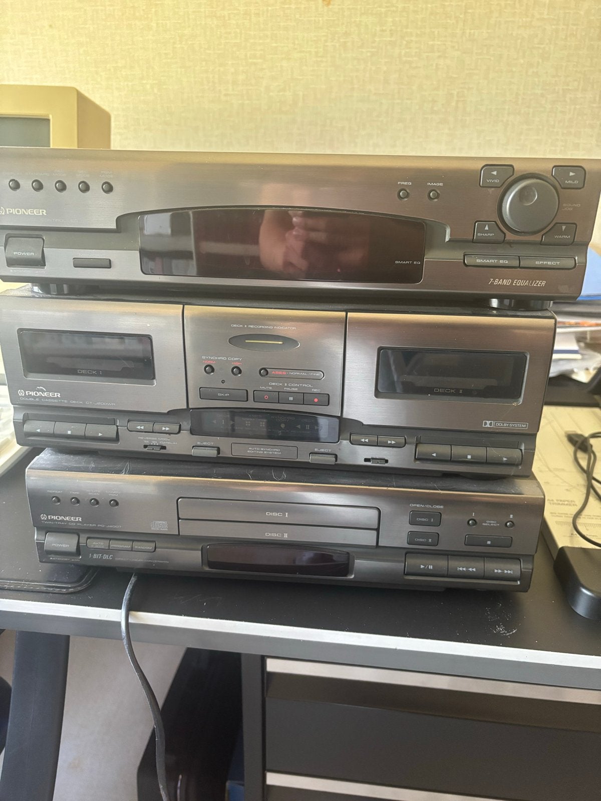 Pioneer Stereo Set: Equalizer, Dubbel Cassettedeck, CD-spele, Ophalen, Gebruikt, Cassettedeck, Losse componenten