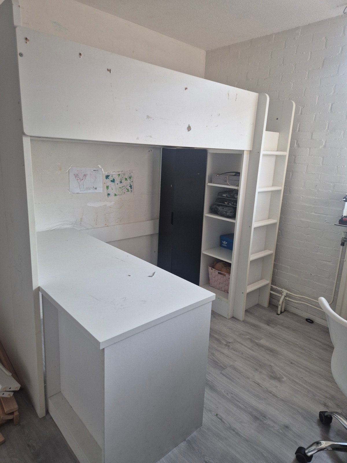 GRATIS Ikea hoogslaper /bureau, Gebruikt, Eenpersoons, Ophalen of Verzenden, 90 cm