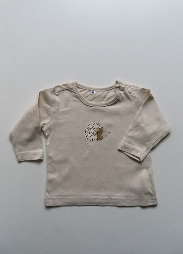 Longsleeve Egel Creme H&M mt 62 (L88), Kinderen en Baby's, Babykleding | Maat 62, Zeeman, Ophalen of Verzenden, Zo goed als nieuw