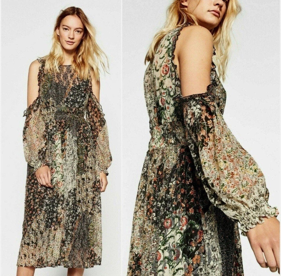 Zara Basic Collection bloemenjurk - Nooit gedragen, Meerkleurig, Nieuw, Ophalen of Verzenden, Maat 36 (S)