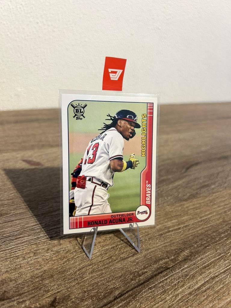 Ronald Acuña Jr 2021 Topps Big League Basebal 282 Highlights, Ophalen of Verzenden, Zo goed als nieuw, Buitenlandse clubs, Poster, Plaatje of Sticker