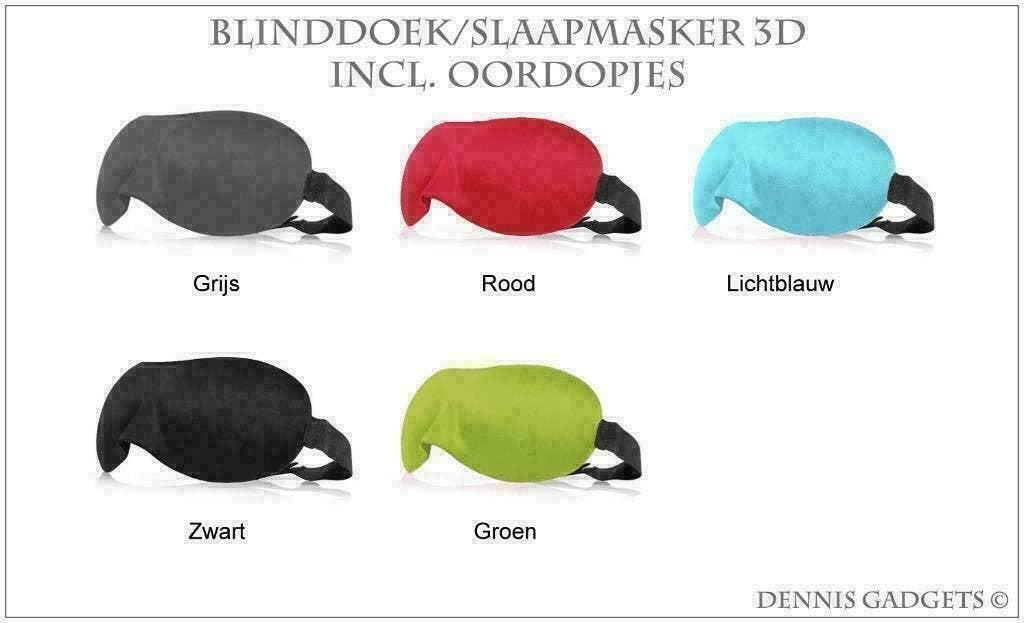 Dennis Gadgets:Blinddoek/Slaapmasker in 3 kleuren, Ophalen of Verzenden, Nieuw, Ogen, Overige typen