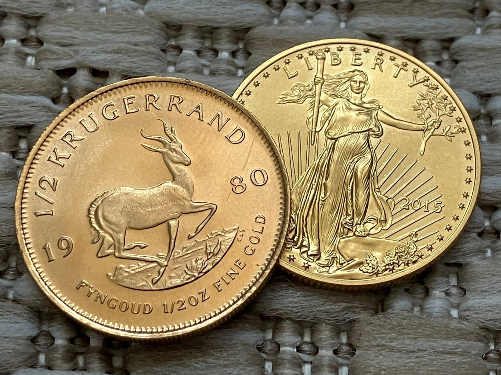 1/2 ounce gouden munt krugerrand, Ophalen of Verzenden, Noord-Amerika, Goud