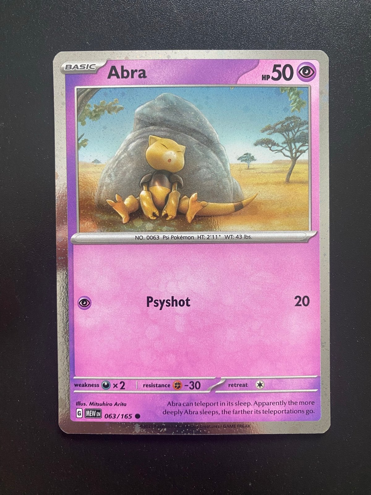 Abra 063/165 Cosmo Holo Pokémon 151 Packfresh, Ophalen of Verzenden, Zo goed als nieuw, Losse kaart, Foil