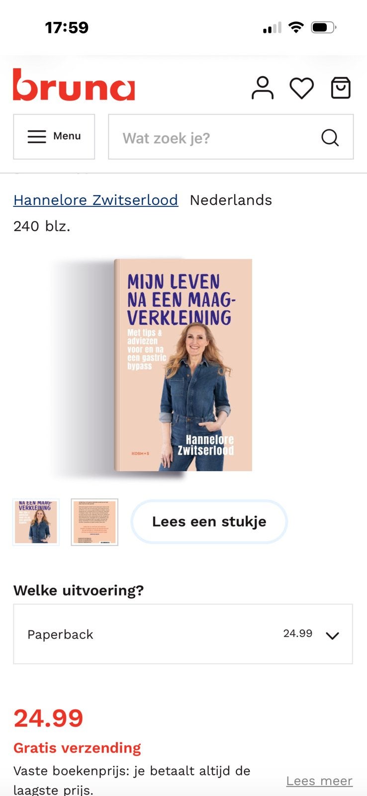 Boek maagverkleining, Ophalen of Verzenden, Zo goed als nieuw