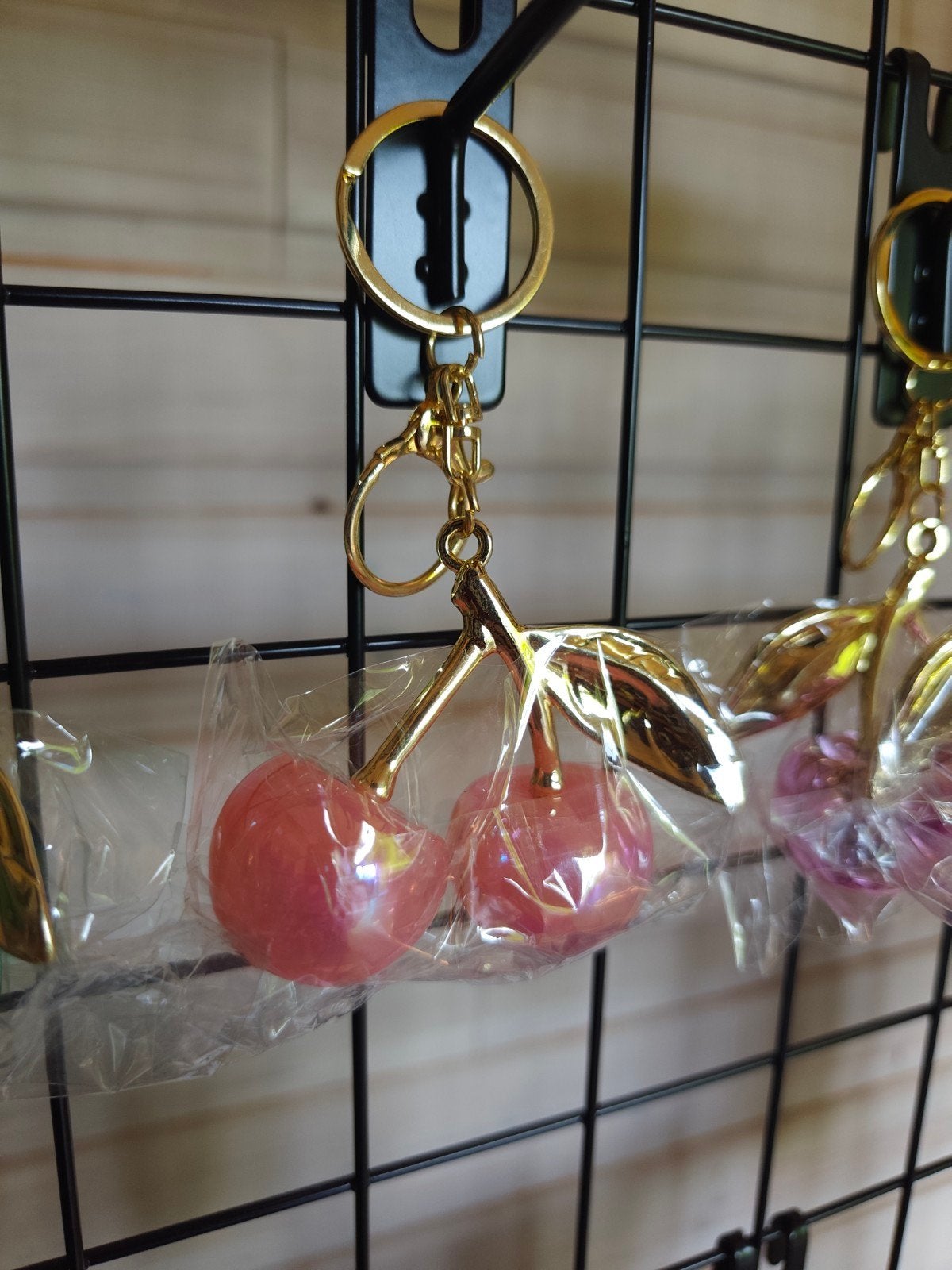 Kersen sleutelhanger Peach - Meerdere kleuren beschikbaar, Ophalen of Verzenden, Nieuw, Dier of Natuur