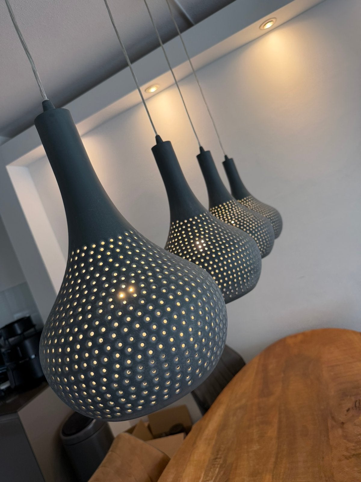 Lumidora Hanglamp Eettafel Betonlook 72981, Ophalen, Zo goed als nieuw, Metaal, E27 (groot)