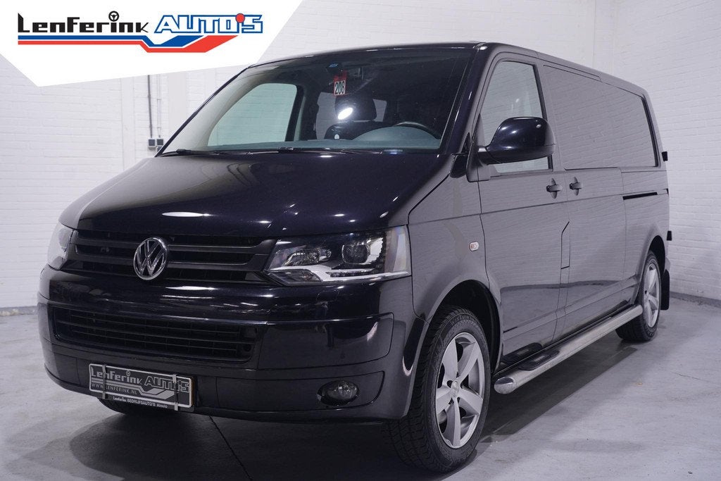 Volkswagen Transporter 2.0 TDI Dubbel Cabine L2 DSG Aut. 2x, Auto's, Euro 5, Stof, Gebruikt, Zwart