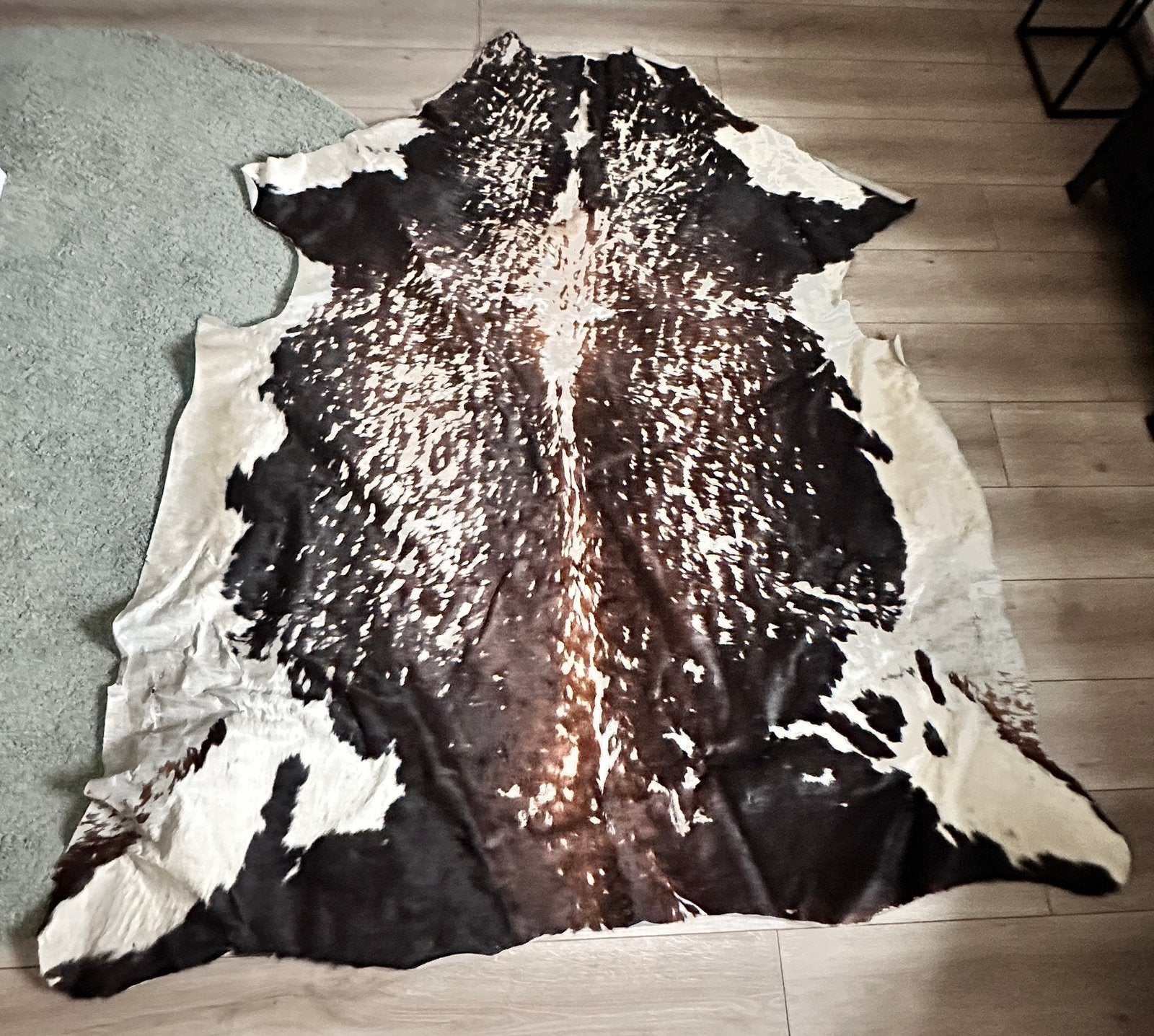 Hele gave XL Koeienhuid - Donkerbruin / Wit - 200 x 180, Koeienhuid, 150 tot 200 cm, 200 cm of meer, Ophalen of Verzenden