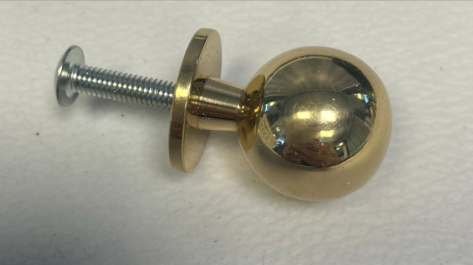 Gouden bol knop 20mm met schroef, Ophalen of Verzenden, Nieuw, Koper of Messing, Klink of Kruk