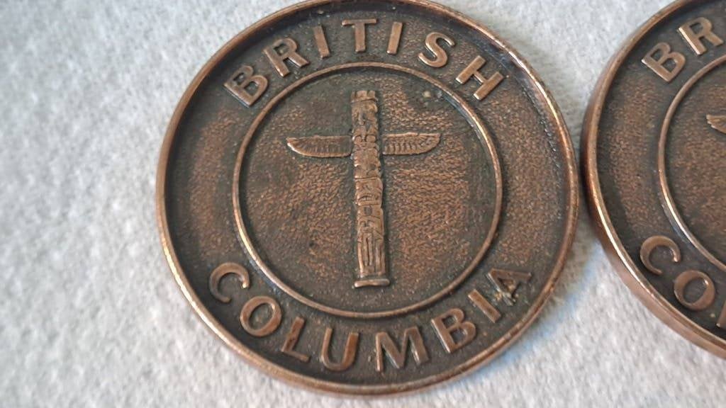Set van 4 vintage onderzetters British Columbia, Verzamelen, Gebruikt, Onbekend, Ophalen of Verzenden, Onbekend