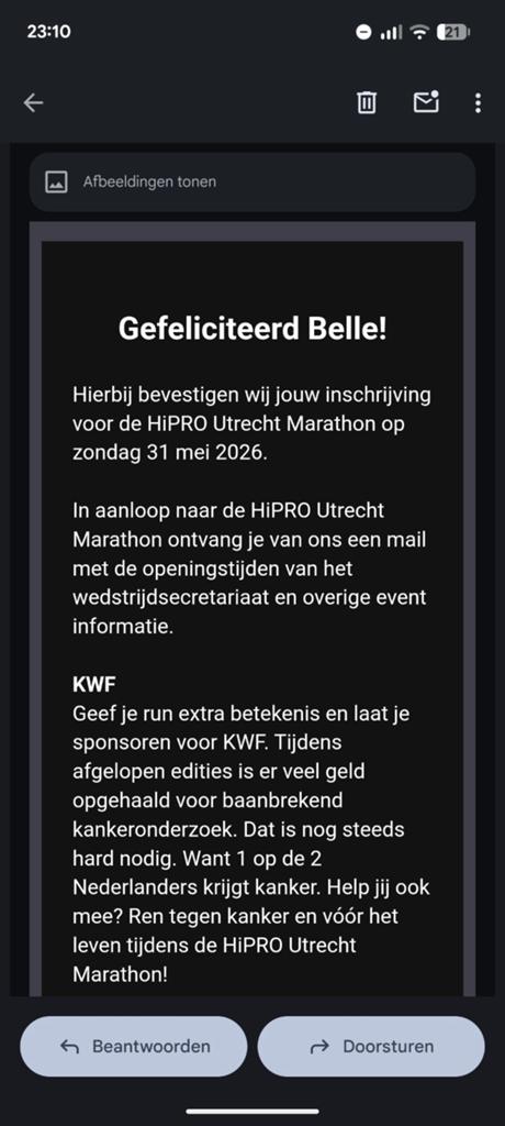 Hipro halve marathon kaartje utrecht 31 mei, Eén persoon