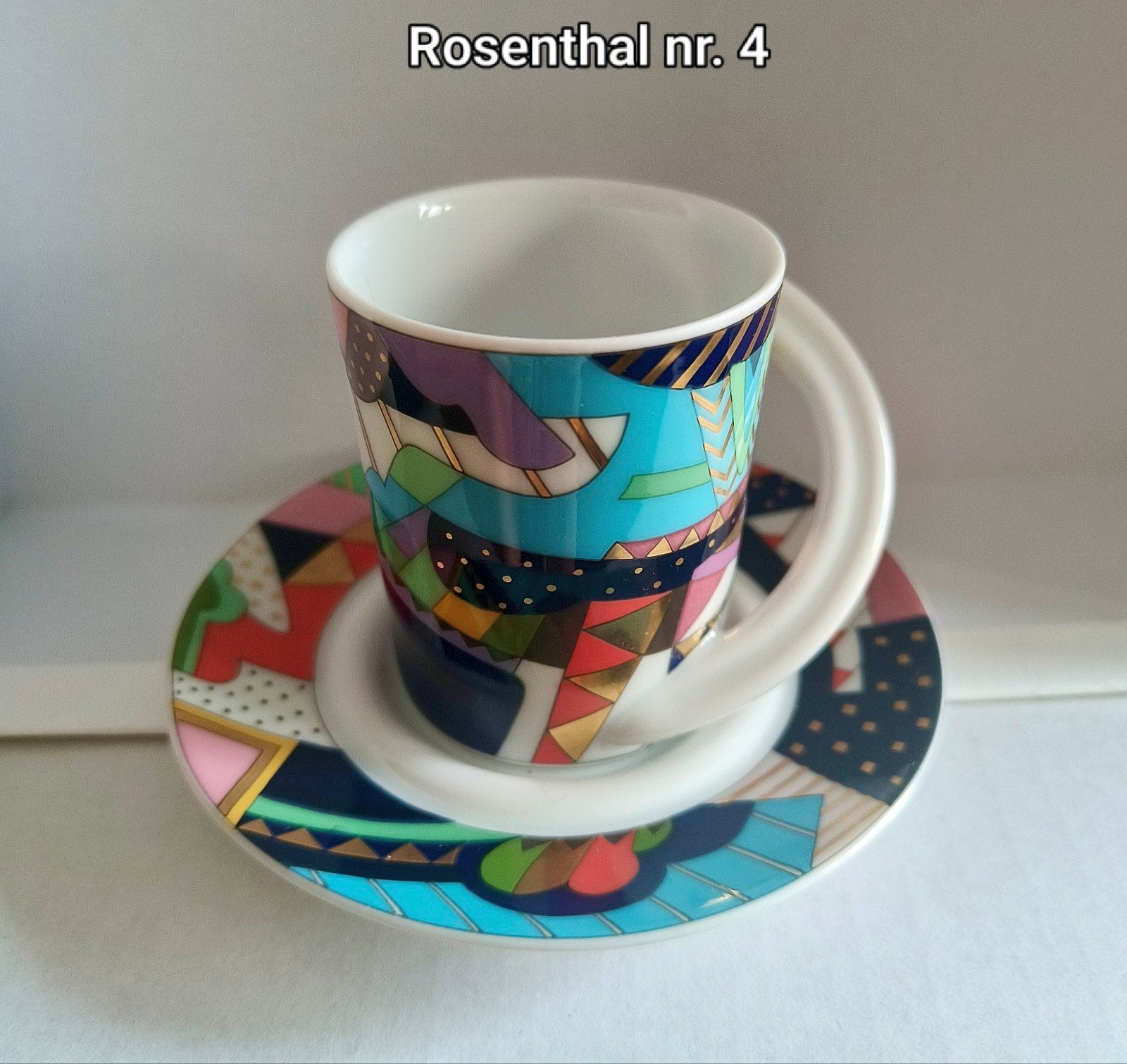 Rosenthal Espresso Kop en Schotel - Brigitta Doege nr. 4, Huis en Inrichting, Ophalen of Verzenden, Zo goed als nieuw, Overige stijlen