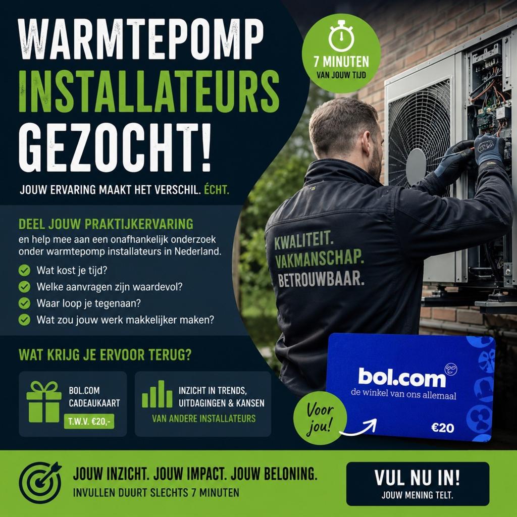 Warmtepomp installateurs gezocht -Deel jouw praktijkervaring, Ophalen of Verzenden, Minder dan 60 cm