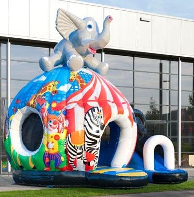 Disco Circus Springkussen met Dombo v.a. €85,-, Ophalen, Zo goed als nieuw, Overige