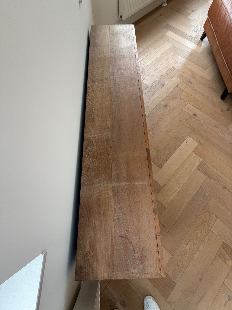 Teakhouten TV-meubel/dressoir met lades - Goede staat, Ophalen, Gebruikt, Teakhout, 150 tot 200 cm