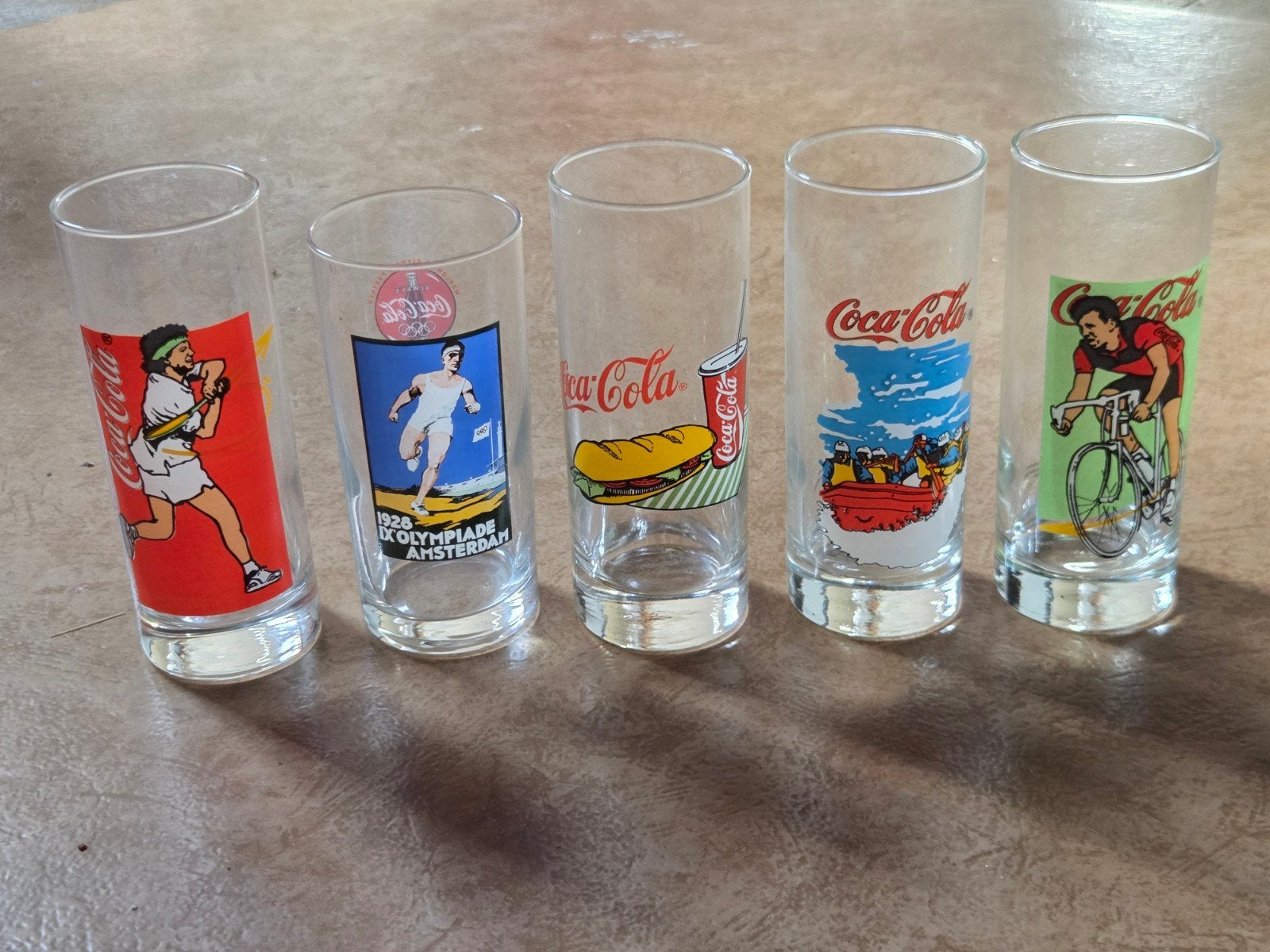 5 Vintage Coca-Cola Glazen - Jaren '90, Ophalen of Verzenden, Gebruikt