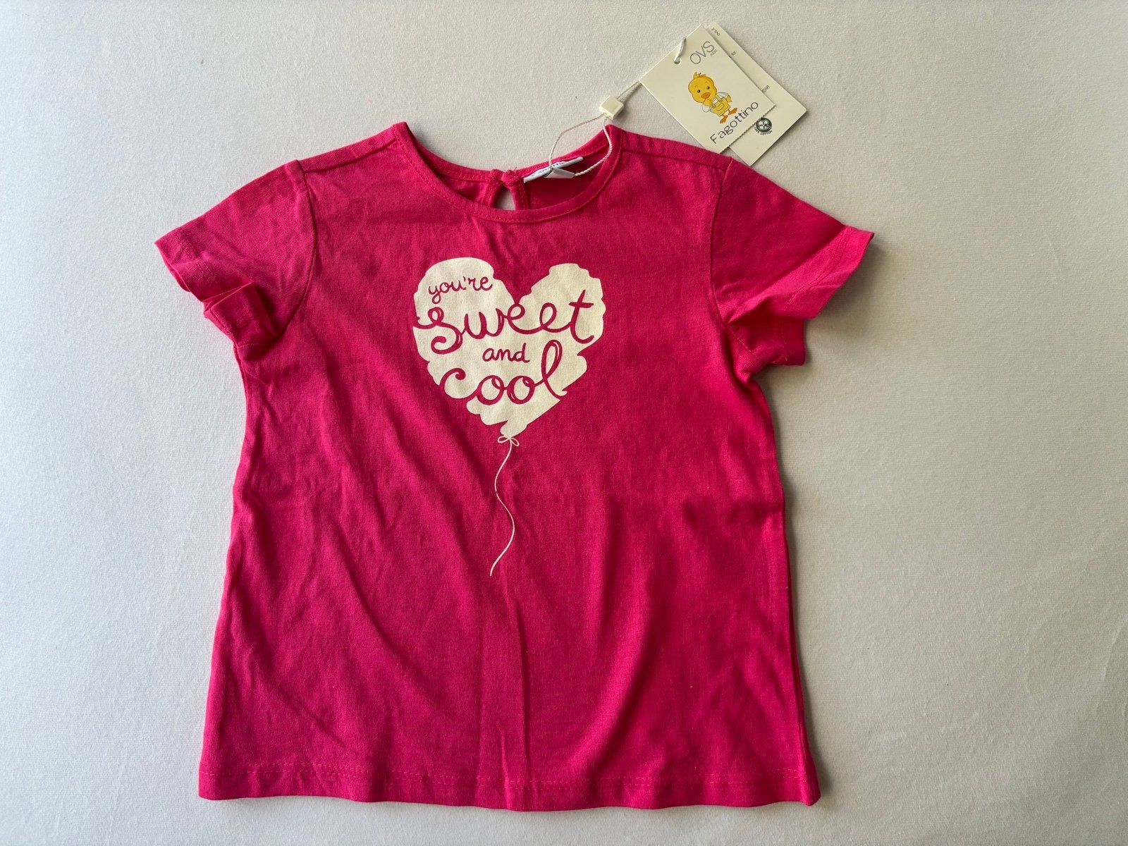 Fagottino roze T-shirt met 'sweet and cool' opdruk, Kinderen en Baby's, Babykleding | Overige, Ophalen of Verzenden, Nieuw, Meisje