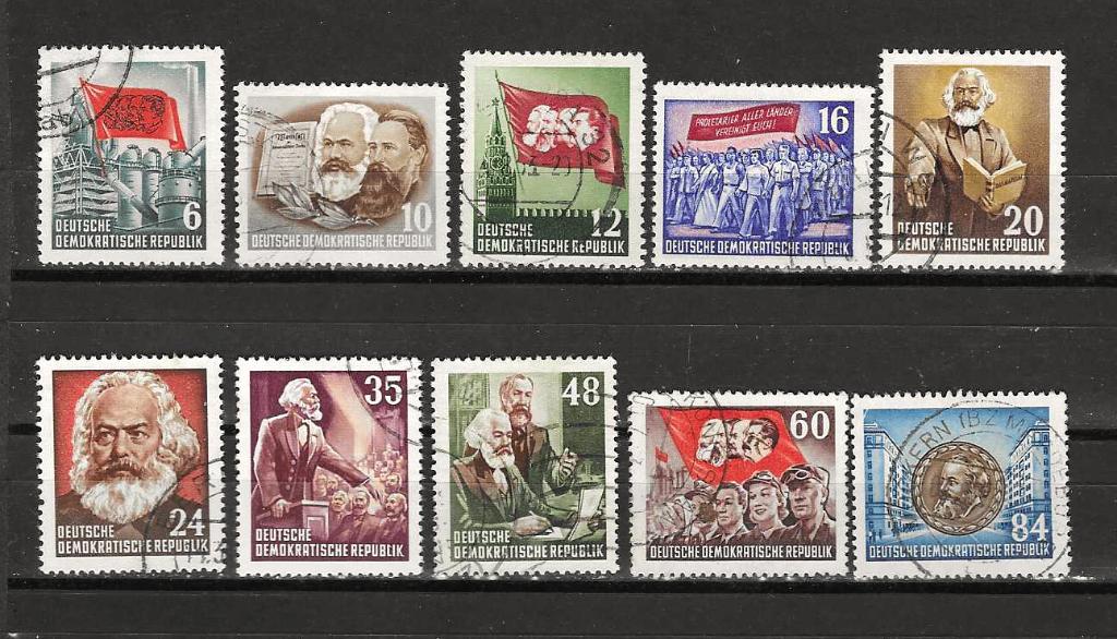 DDR 344-353, Ophalen of Verzenden, DDR, Gestempeld
