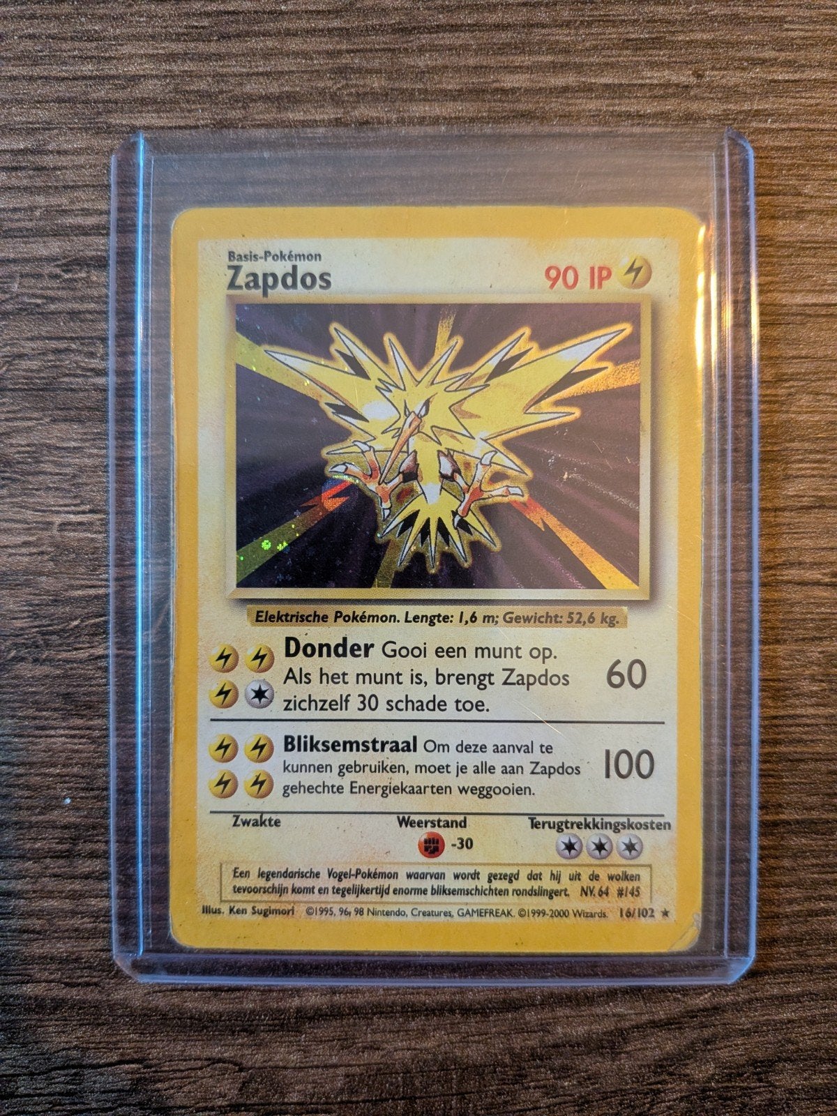 Pokémon Kaart Zapdos 10/62 Holo Fossil Set (NL), Ophalen of Verzenden, Gebruikt, Losse kaart, Foil