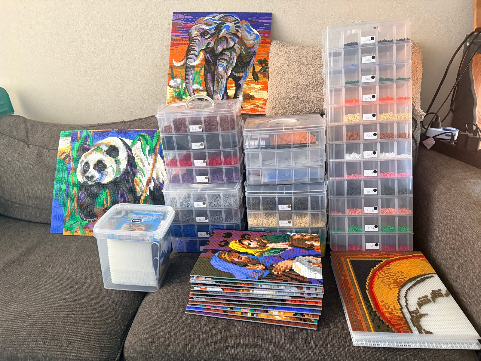 Enorme set ministeck/stick-it gesorteerd, Hobby en Vrije tijd, Ministeck, Ophalen, Zo goed als nieuw, Box-set