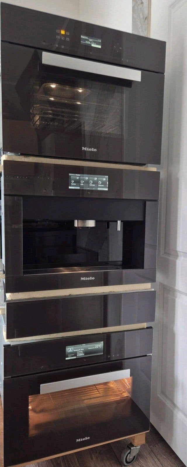 Luxe Miele set: combi oven/ stoom/ magnetron/ koffiemachine, Witgoed en Apparatuur, Ovens, Ophalen, 45 tot 50 cm, Inbouw, Miele