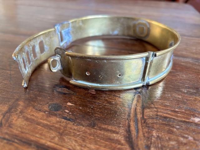 koperen antieke honden halsband, Ophalen, Koper