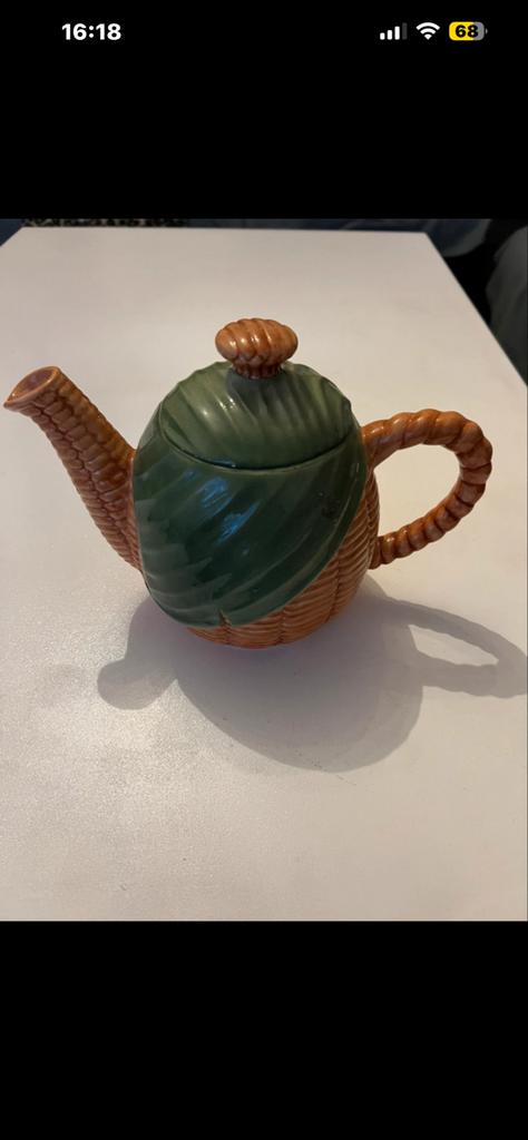 Theepot in maiskolf design, Gebruikt, Keramiek, Overige typen, Ophalen of Verzenden
