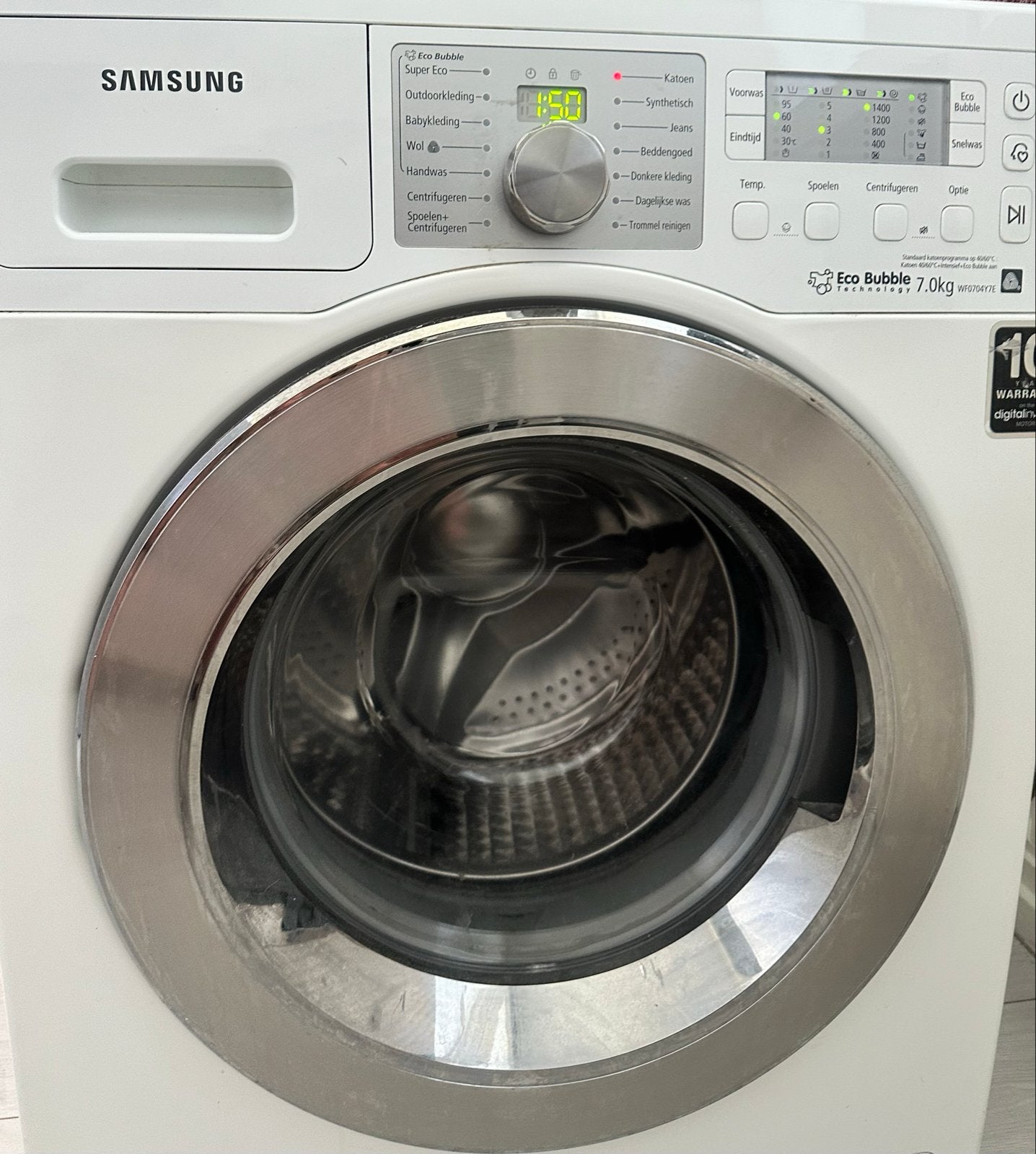 Samsung Eco Bubble Wasmachine WF0704Y7E -  hendel vervangen, Ophalen, Gebruikt, Voorlader, Wolwasprogramma