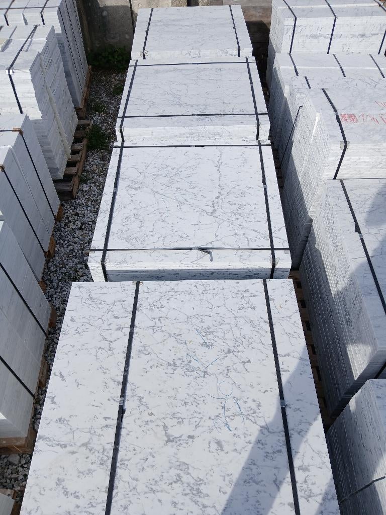 Marmeren tegels bianco Carrara 100x100x2cm, 60 cm of meer, 60 cm of meer, Nieuw, Ophalen of Verzenden