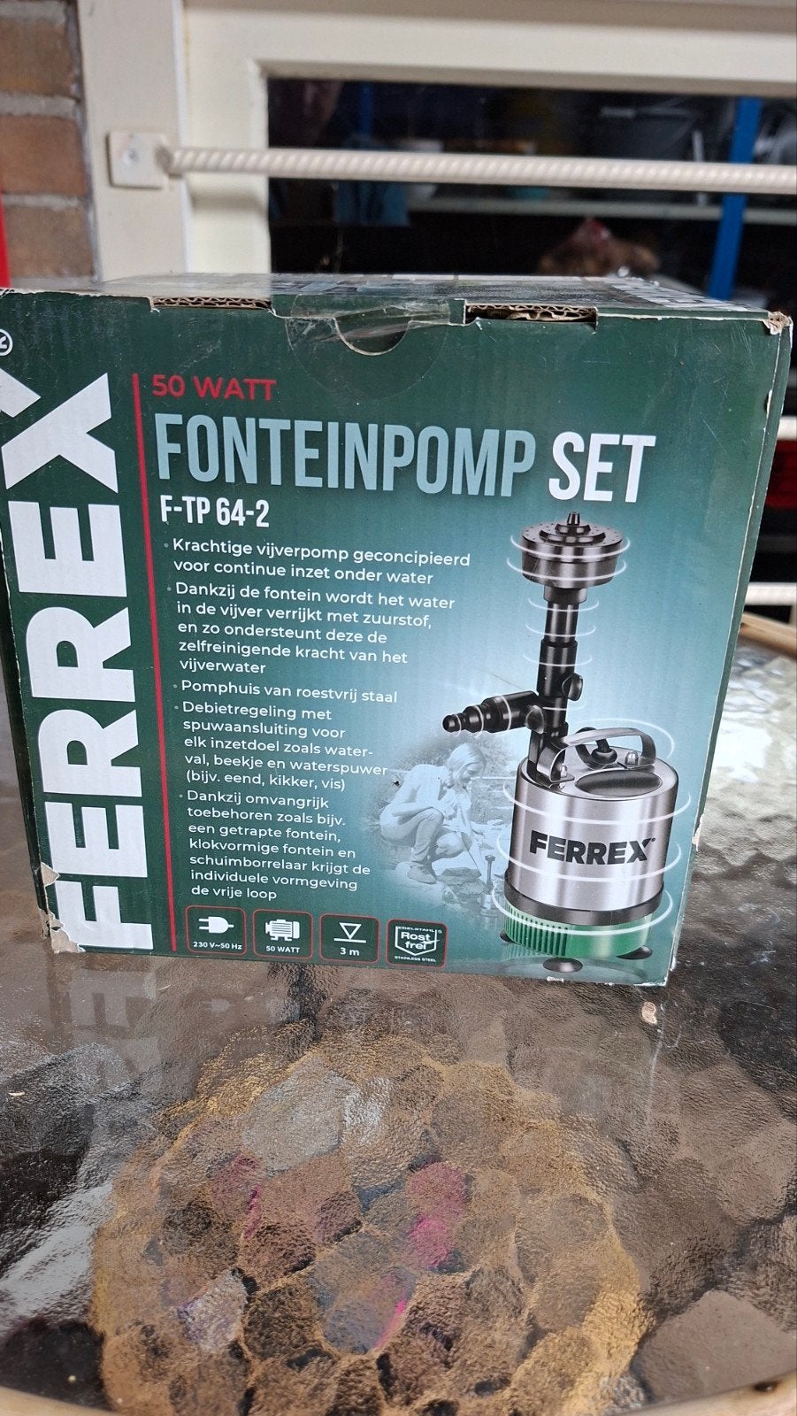 Nieuwe Ferrex Fonteinpomp Set - Ongeopend, Lange Kabel, Ophalen of Verzenden