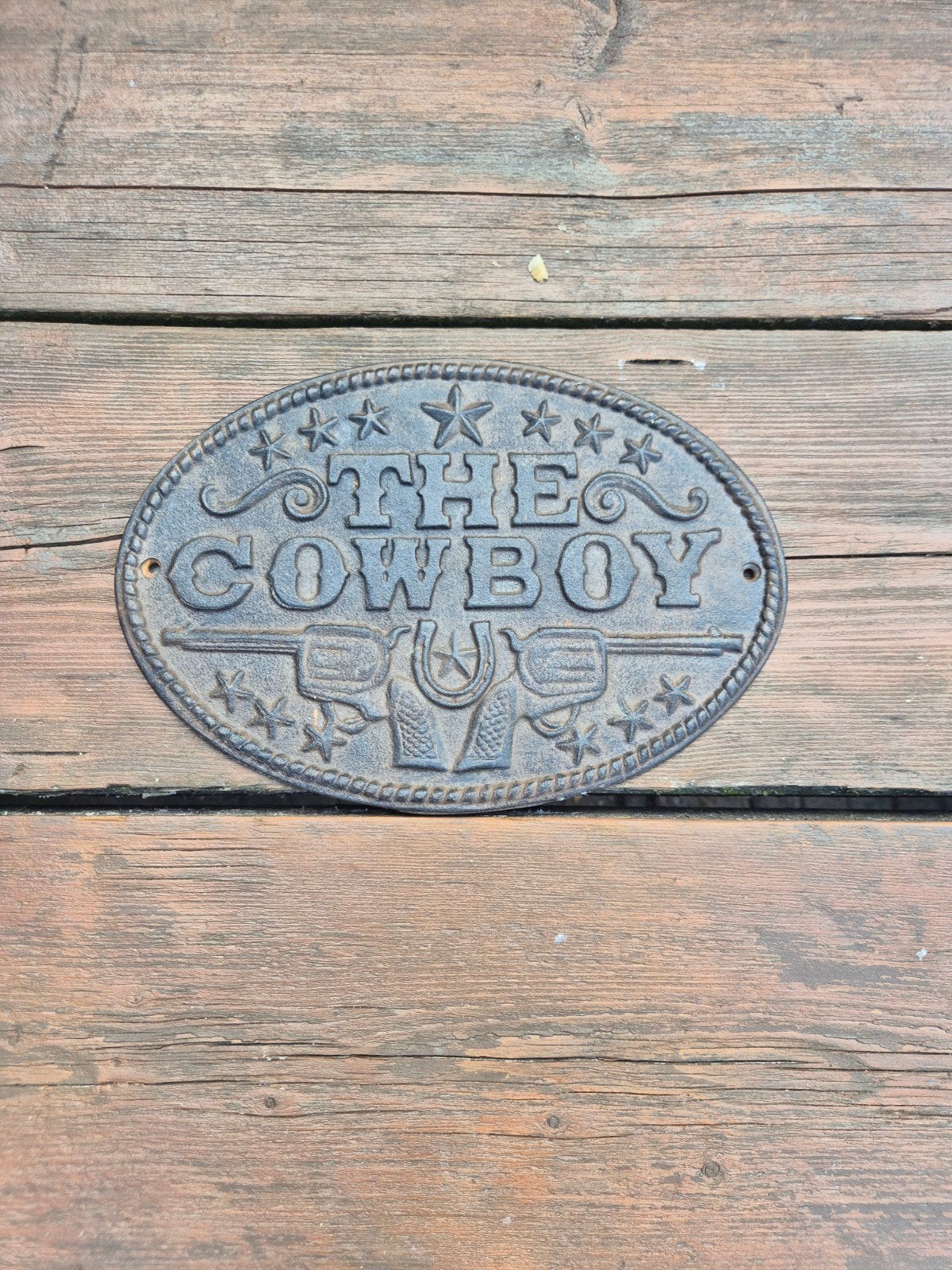 Decoratief bordje 'The Cowboy' van gietijzer, Ophalen of Verzenden