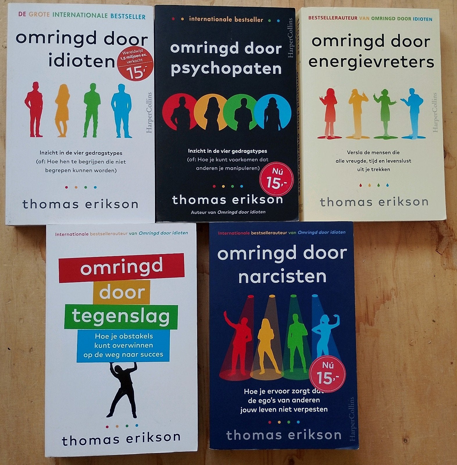 5x Thomas Erikson - Omringd door idioten, tegenslag, Thomas Erikson, Ophalen of Verzenden, Ontwikkelingspsychologie, Zo goed als nieuw