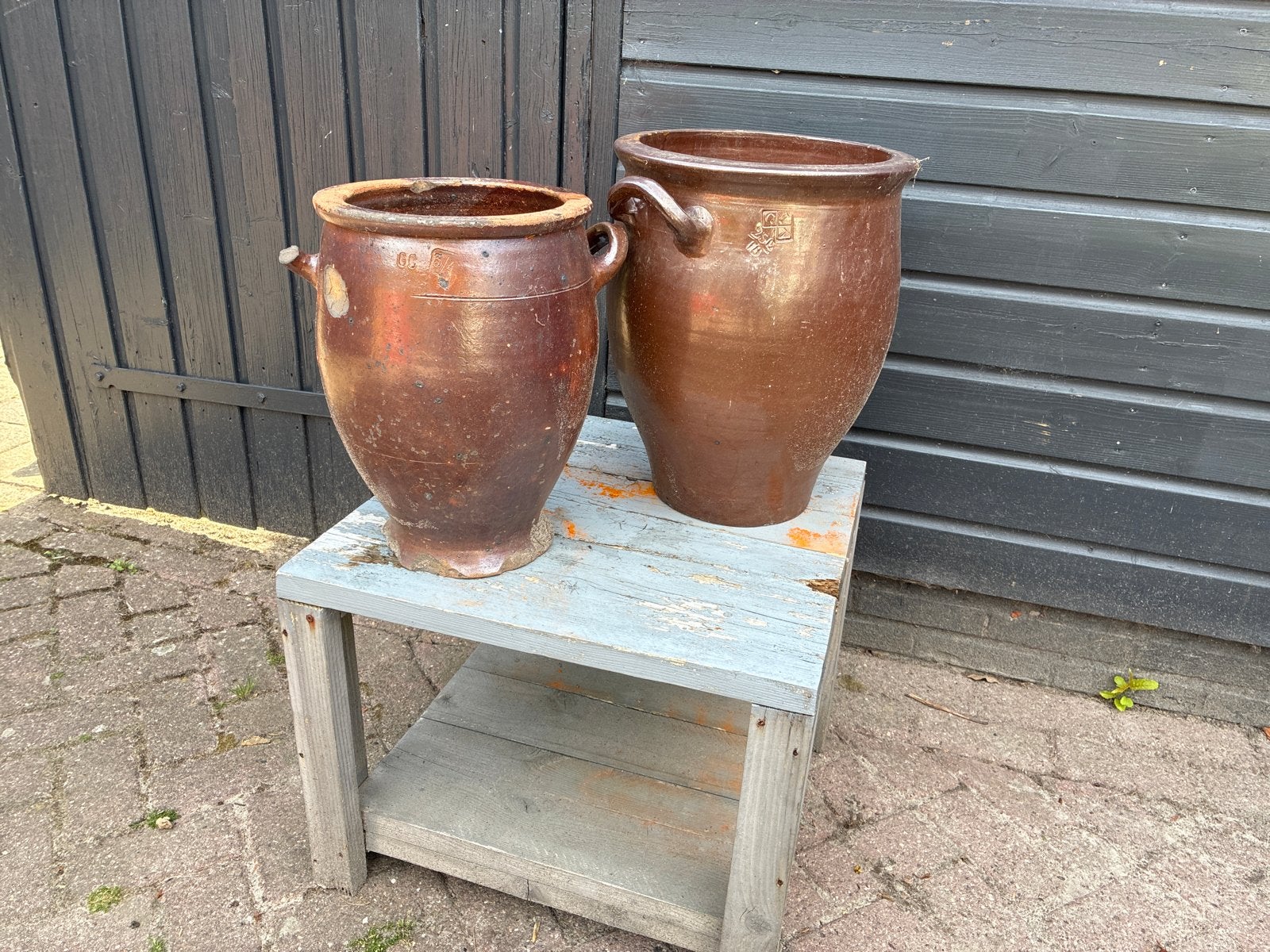 Antieke aardewerken potten - set van 2, Antiek en Kunst, Antiek | Keramiek en Aardewerk, Ophalen