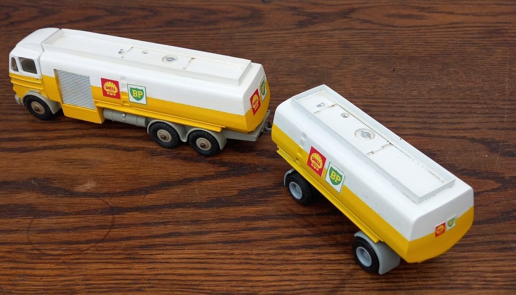 Dinky Leyland Hippo tanker  + aanhanger Shell BP, Ophalen of Verzenden, Zo goed als nieuw, Bus of Vrachtwagen, Dinky Toys