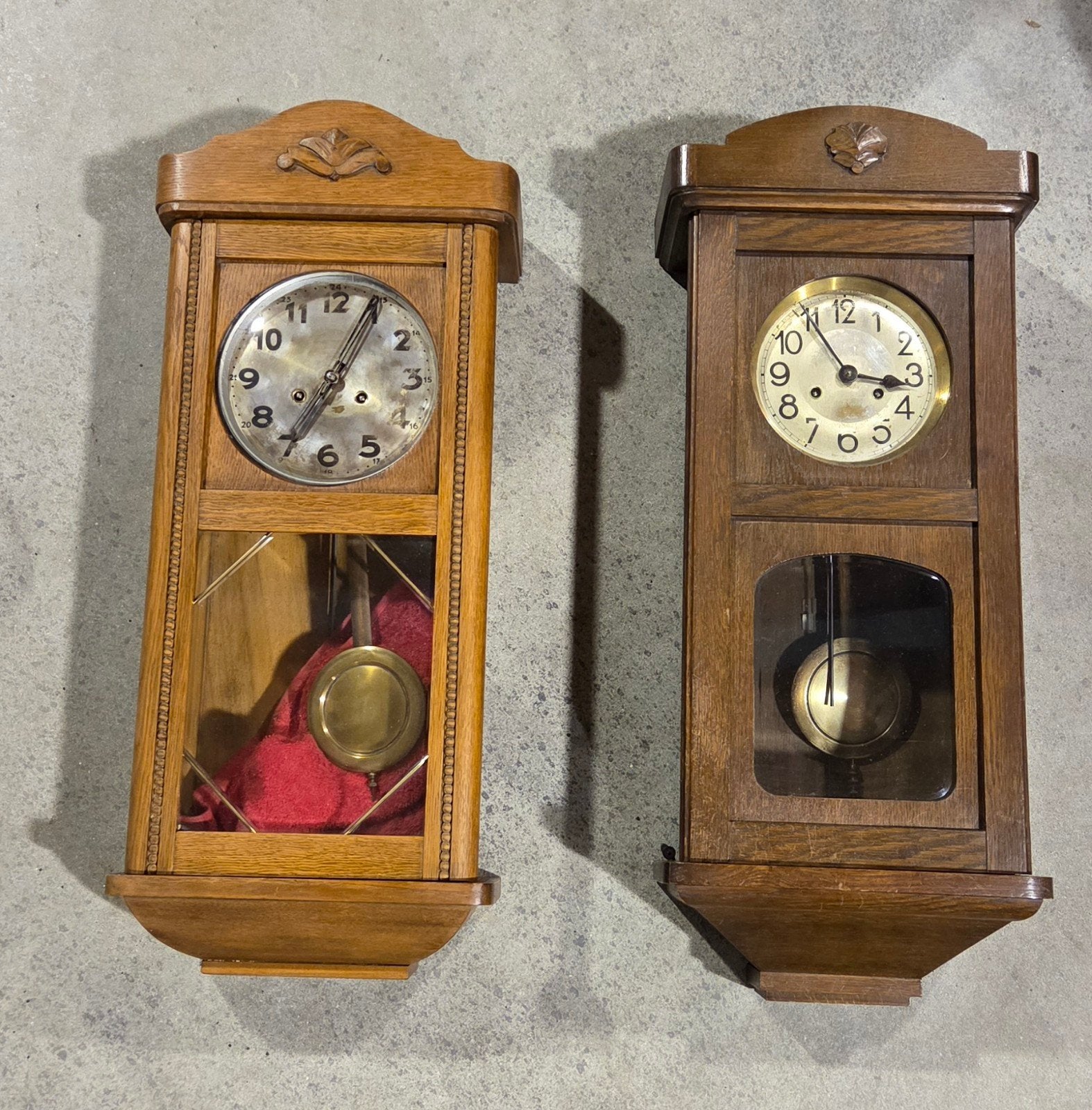 2 antiek retro vintage klok hangklok wandklok !, Antiek en Kunst, Ophalen
