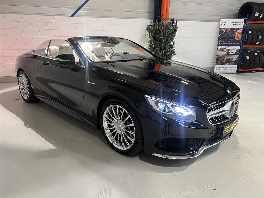 MERCEDES S-Klasse S500 V8T 455pk 9G Bomvol! AMG, Softclose,, Gebruikt, Cabriolet, 4 stoelen, Zwart