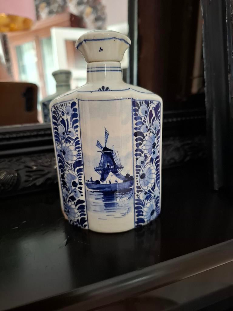 Vintage Boldoot Eau de Cologne Fles - Delfts Blauw, Ophalen of Verzenden