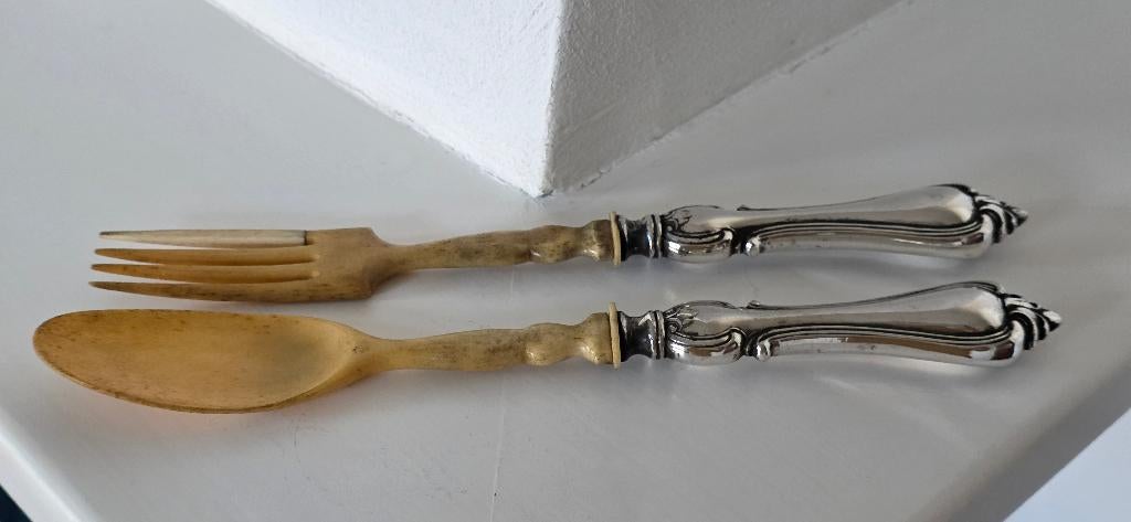 Verzilverd Slacouvert, Antiek en Kunst, Ophalen of Verzenden
