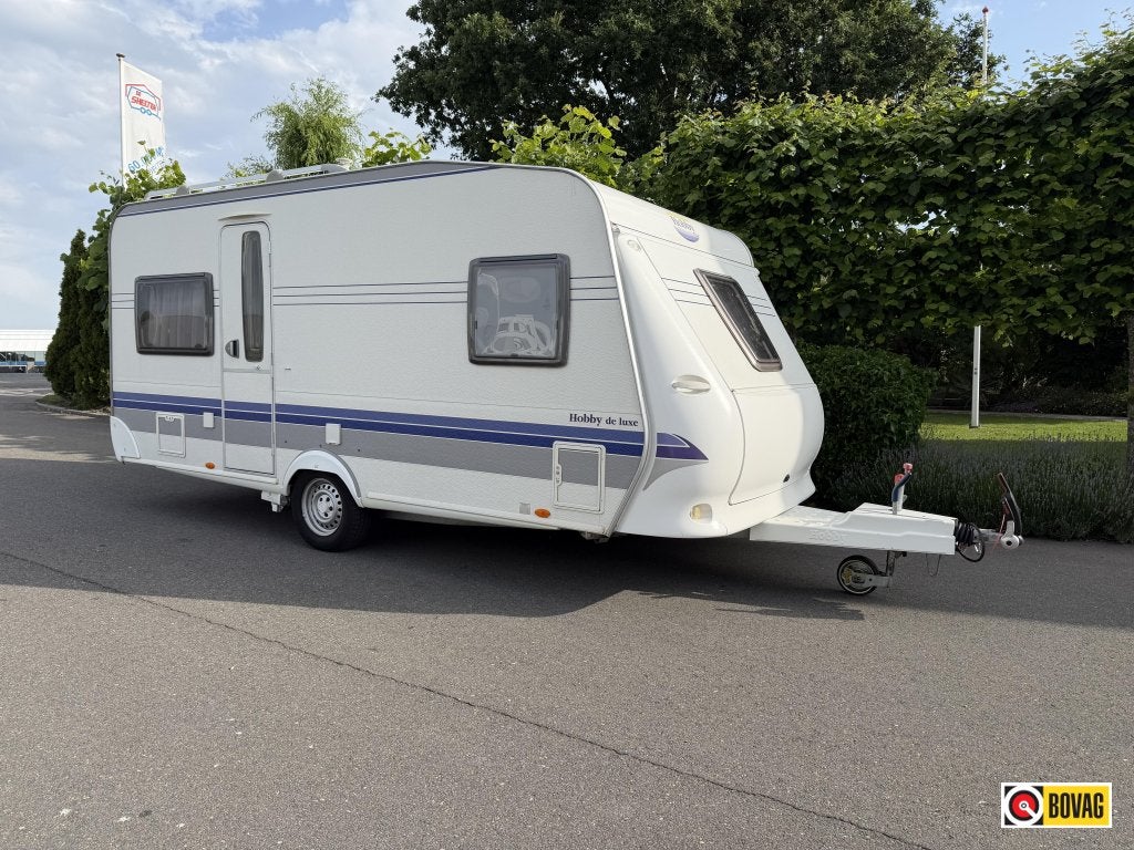 Hobby De Luxe 460 UFE Mover,Dorema voortent,Fietsdrager, Rondzit, Hobby, Bedrijf, Schokbreker