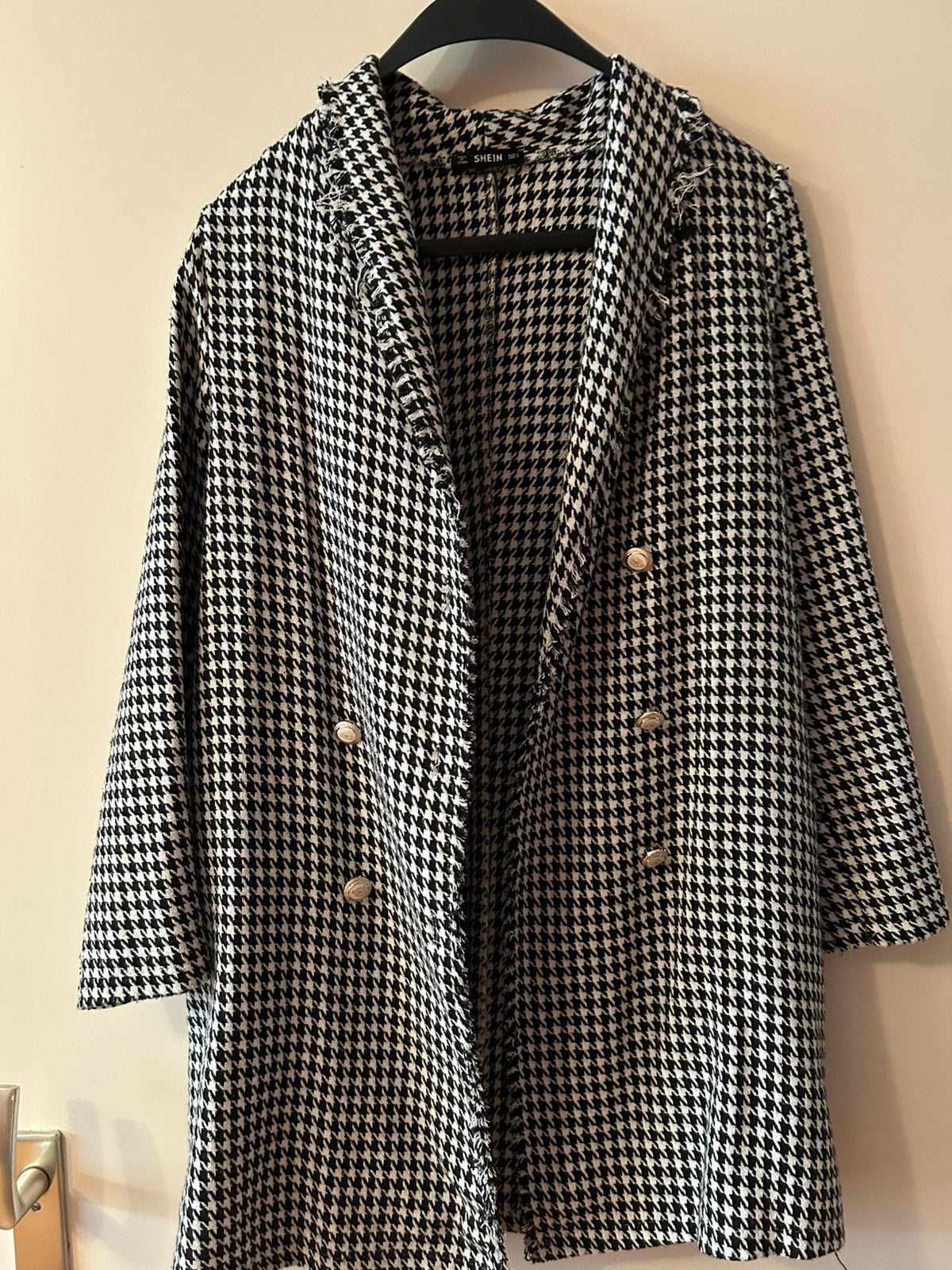 Houndstooth Zomerjas Maat S, Ophalen of Verzenden, Zo goed als nieuw, Maat 38/40 (M), Zwart