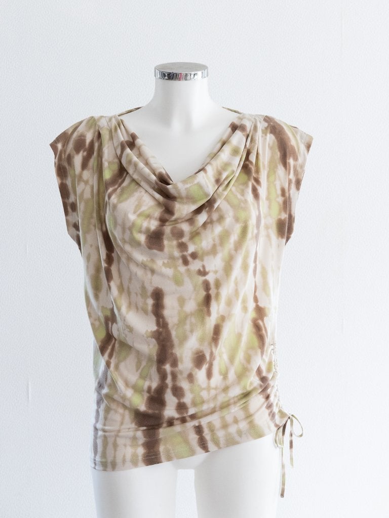 Esprit mouwloze top met watervalhals en koordje - Maat S, Meerkleurig, Ophalen of Verzenden, Gedragen, Esprit