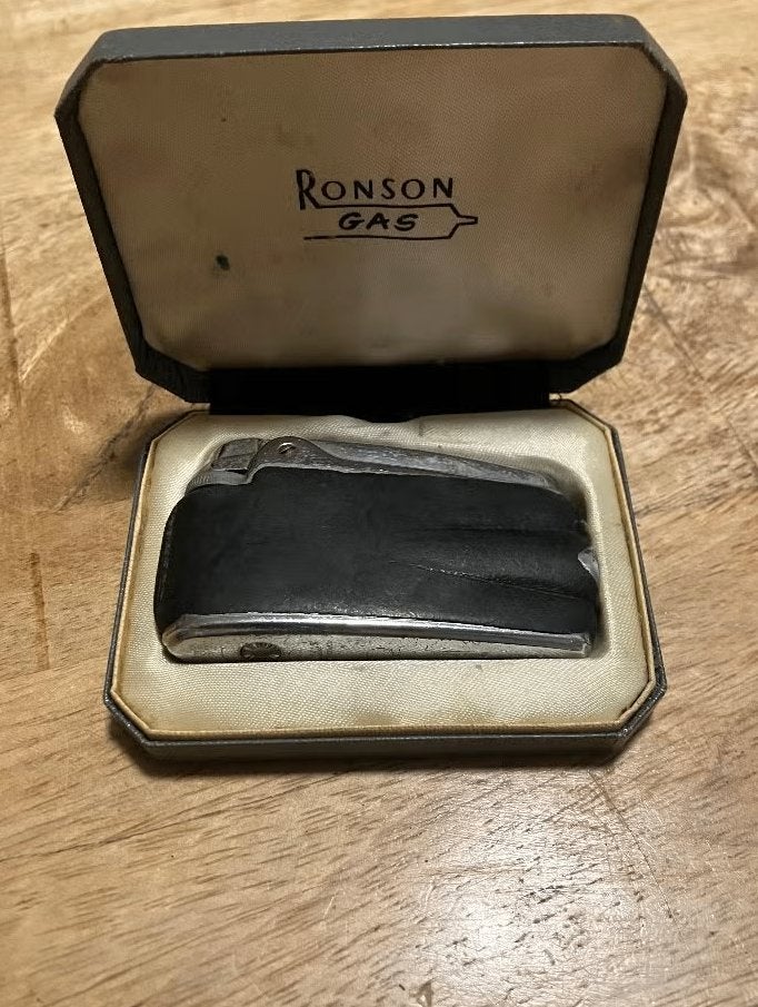 Vintage Ronson gas aansteker met originele doos, Verzamelen, Ophalen of Verzenden, Aansteker