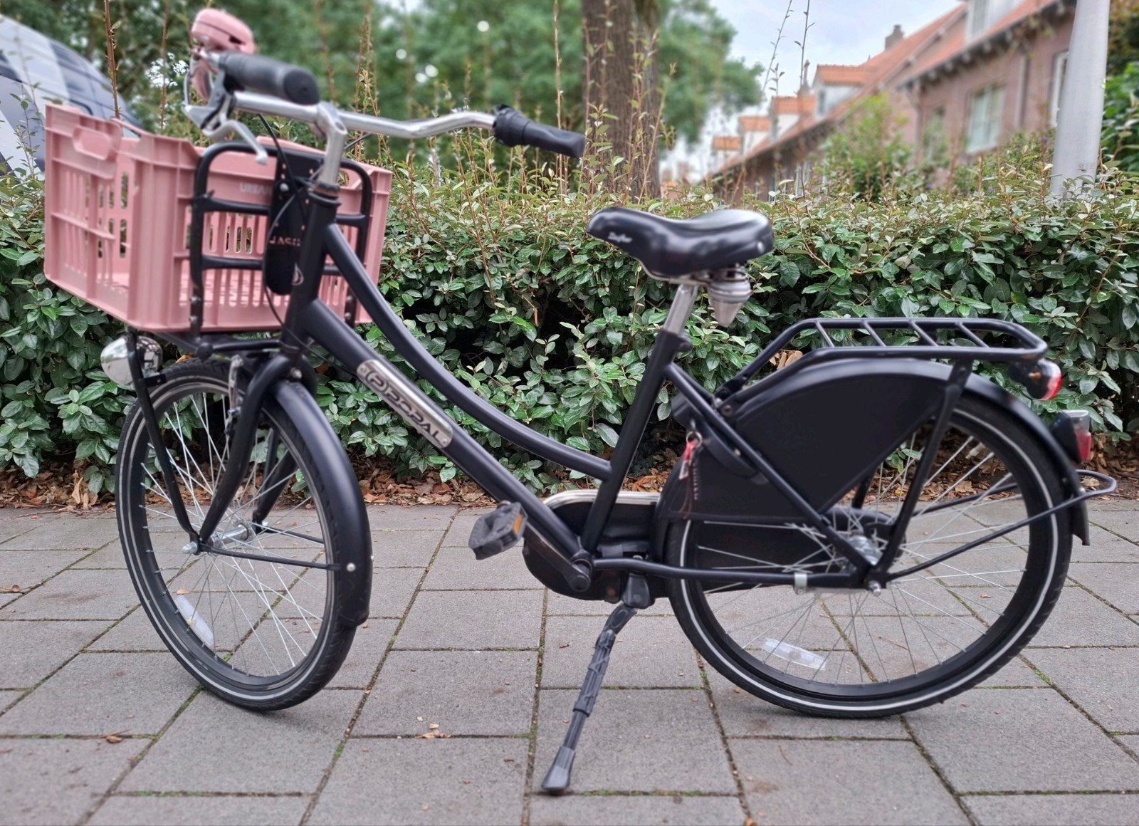 24 inch Popal Transport Fiets Daily Dutch Zwart, Terugtraprem, Gebruikt, Versnellingen, Minder dan 47 cm