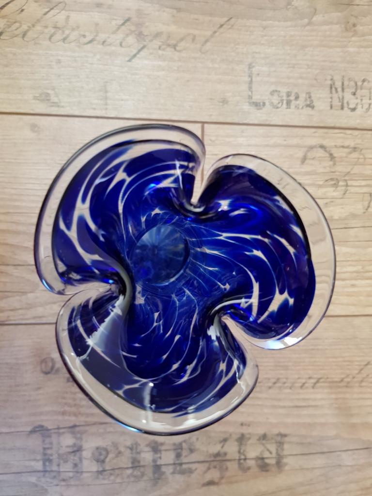 Murano vaas blauw / design vaas / glaswerk, Antiek en Kunst, Kunst | Designobjecten, Ophalen of Verzenden